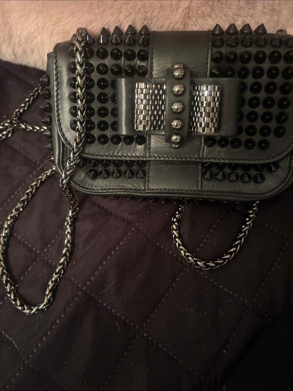 Christian Louboutin Sweet Charity Spiked Mini Crossbody Bag 6 inch